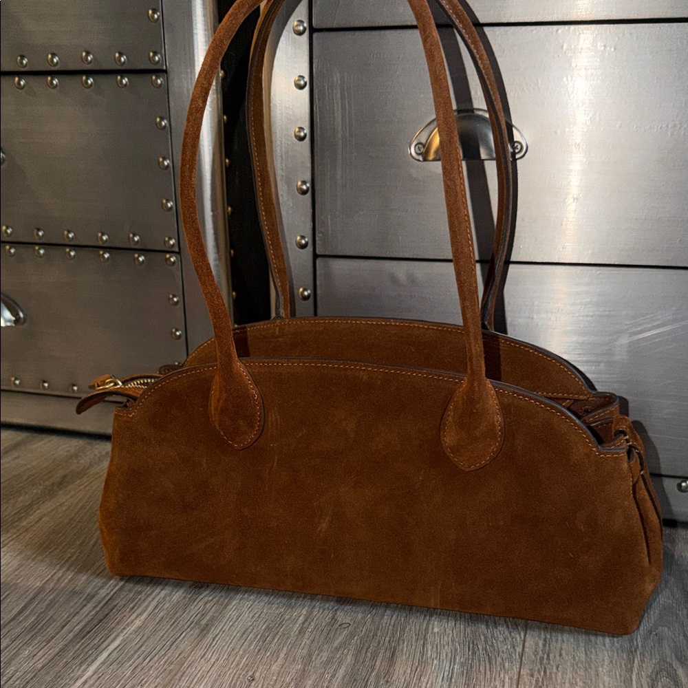 Coach Empire 34 Suede Shoulder Bag Classic Dark Brown Suede LIKE NEW AUTHENTIC ✨ - Picture 9 of 16